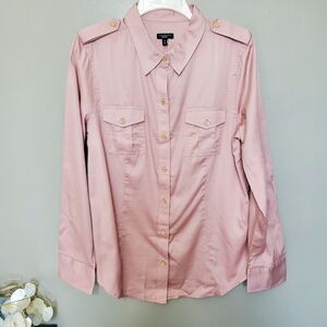 Talbots Button Up Shirt Size 14 Blush Pink 100% Cotton Old Stock 2011 New